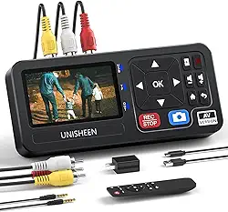 Conversor De Vhs Para Digital (2.0) - Gravador Vídeo Com Base Bateria, Compatível Vhs, Vcr, Dvr, Dvd, Cassete, Hi8, Mini Dv Players, Filmadora, Consoles Jogos