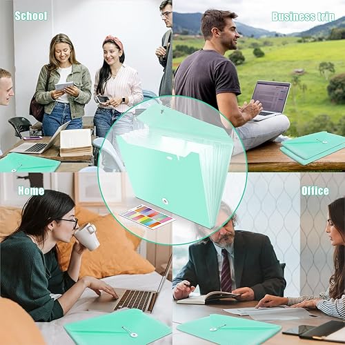 Miniatura 7 de Nicecho Carpeta de archivos expansible, organizador de archivos de acordeón de 7 bolsillos, tamaño carta A4, organizador de recibos de documentos,