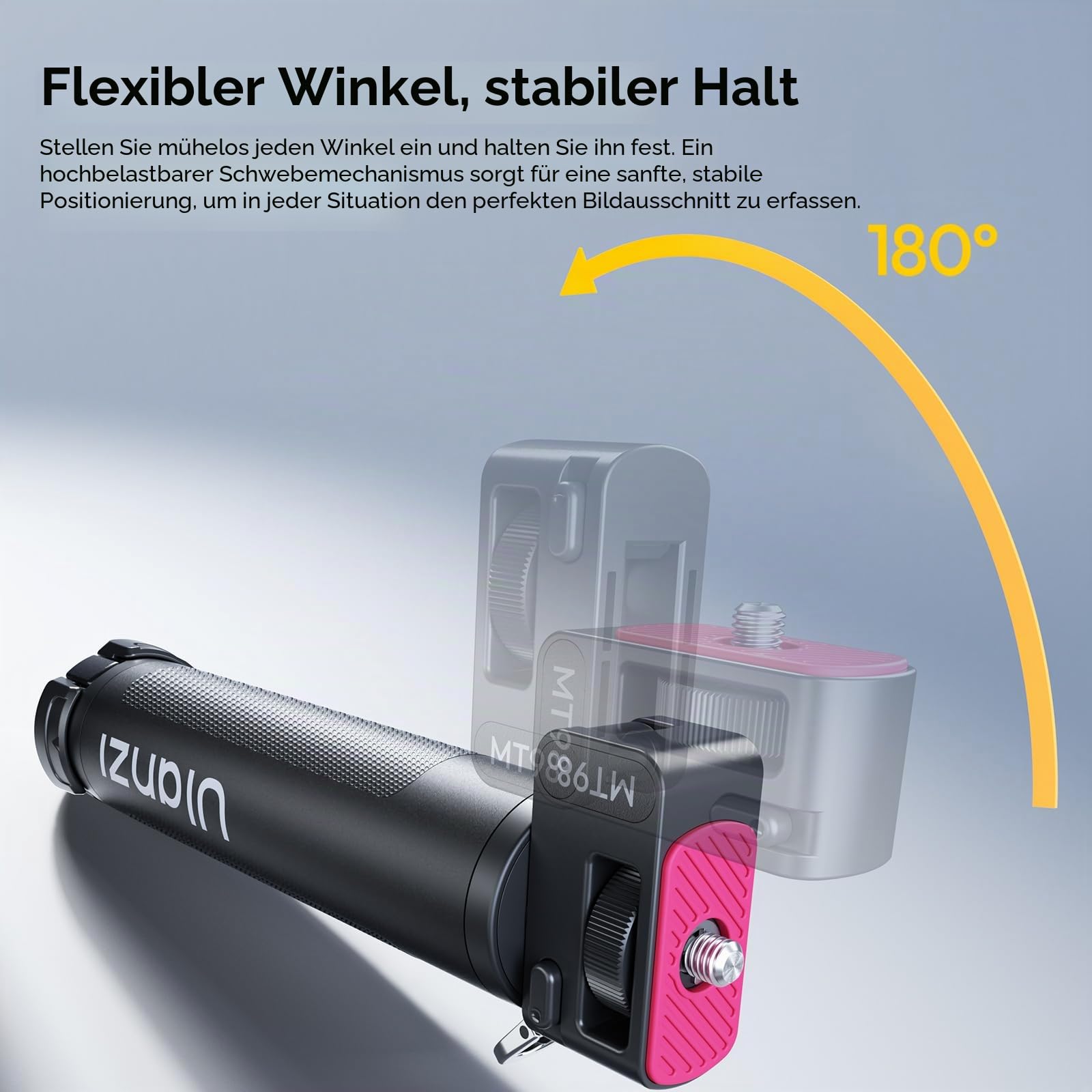 Ulanzi MT98 Selfie Stick Stativ kompatibel mit Insta360 X4/X5/X3/Ace Pro/ONE X2, Faltbarer Action Kamera stativ für DJI Osmo Pocket 3 4; 1/4" Zoll Handheld Pole Stick; 57cm Unsichtbarer Selfie-Stick