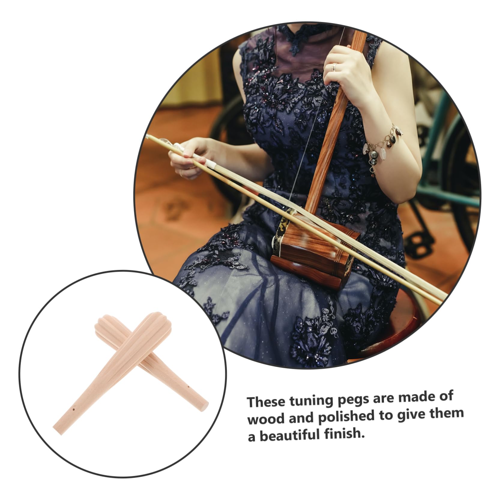 2pezzi Piroli Di Accordatura Per Erhu Legno Piroli Di Sostituzione Per Strumenti Musicali Accessori Pratici Per Manutenzione e Riparazione Erhu