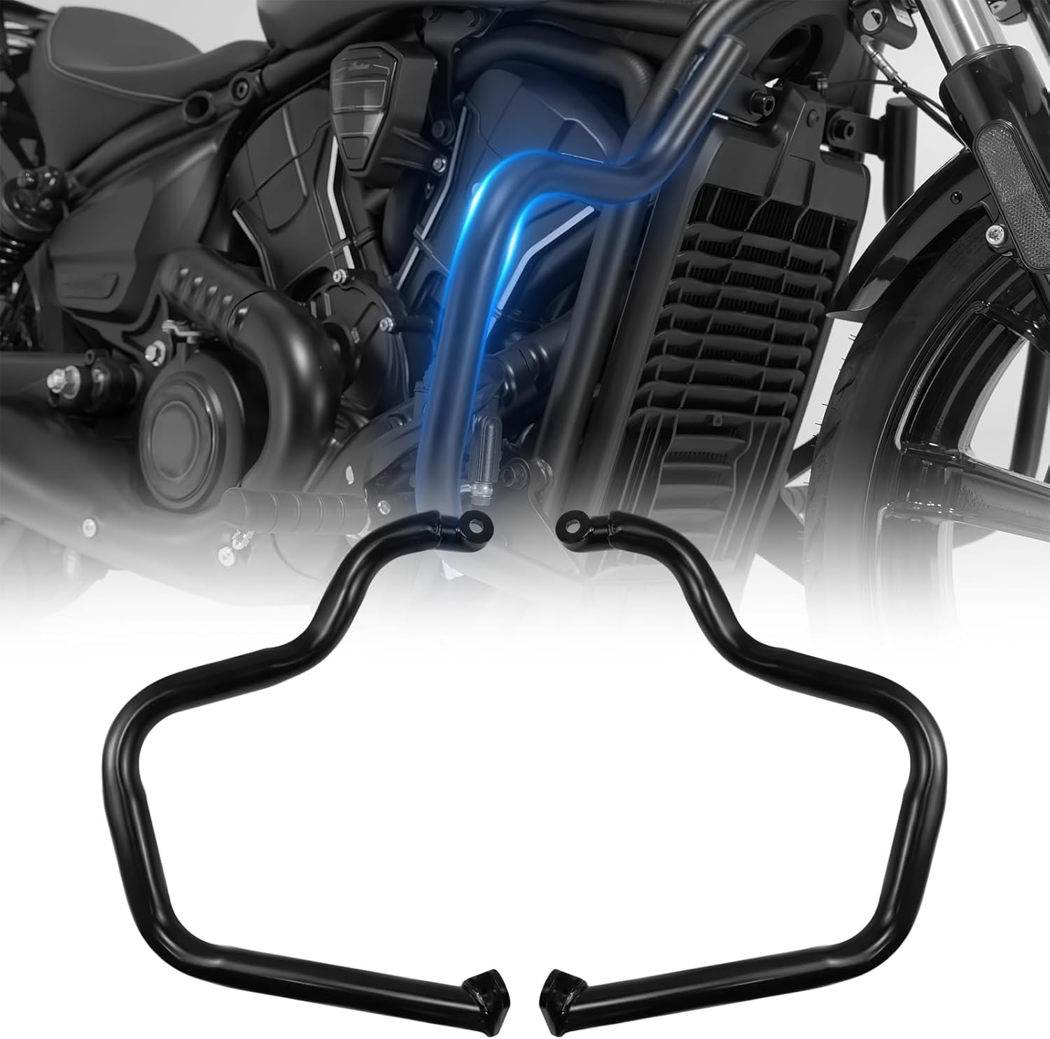 Highway Crash Bar Fit for Indian 2025 Scout Classic Sixty/Bobber/Sport Scout Limited Engine Guard Protector, Drop Protection System Engine Guard Motorcycle Accessories Indina 2025