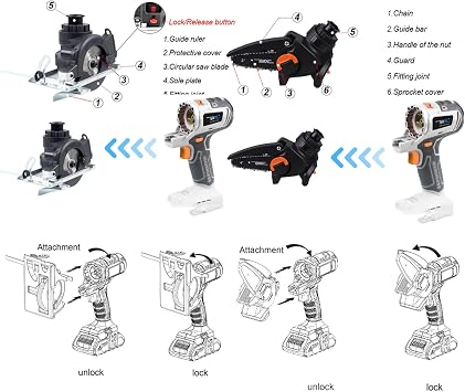 Cordless Power Tool Combo Kit - Includes Drill and Impact Driver - Ideal for Home and Garden Projects