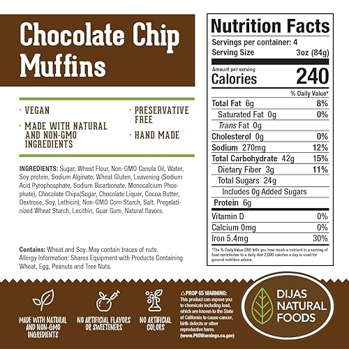Miniatura 19 de DIJAS Natural Food s 36 mini muffins veganos a base de plantas ¡SOLO $0.97 onzas! Ingredientes naturales y sin conservantes, delicioso aperitivo