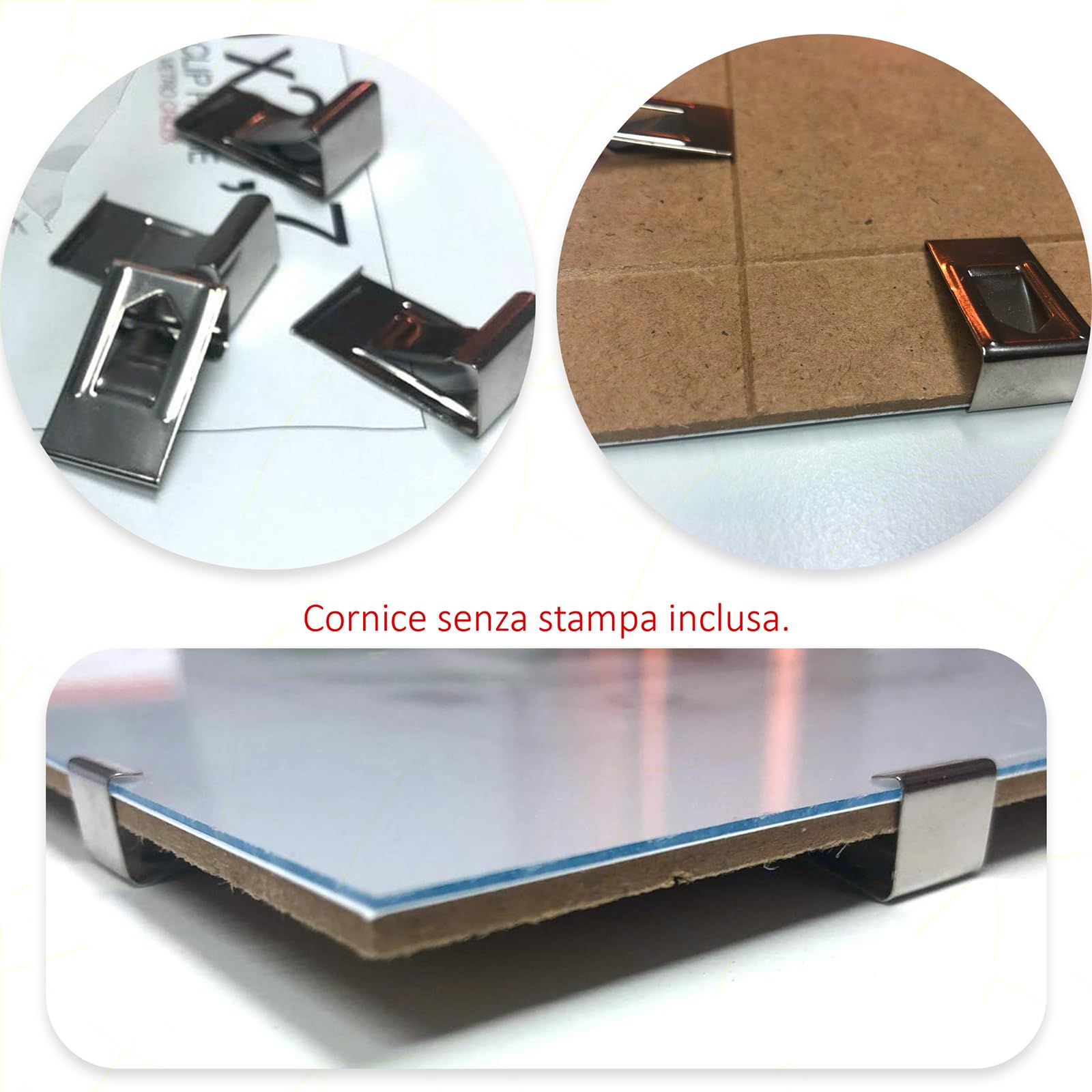 Sicignano Bilderrahmen, A4, 21 x 29,7 cm, mit Crilex-Glas, für Fotos, Drucke, Poster und Zertifikate, für Diplome und wichtige Dokumente, ideal für Büros, Studien und Schulen