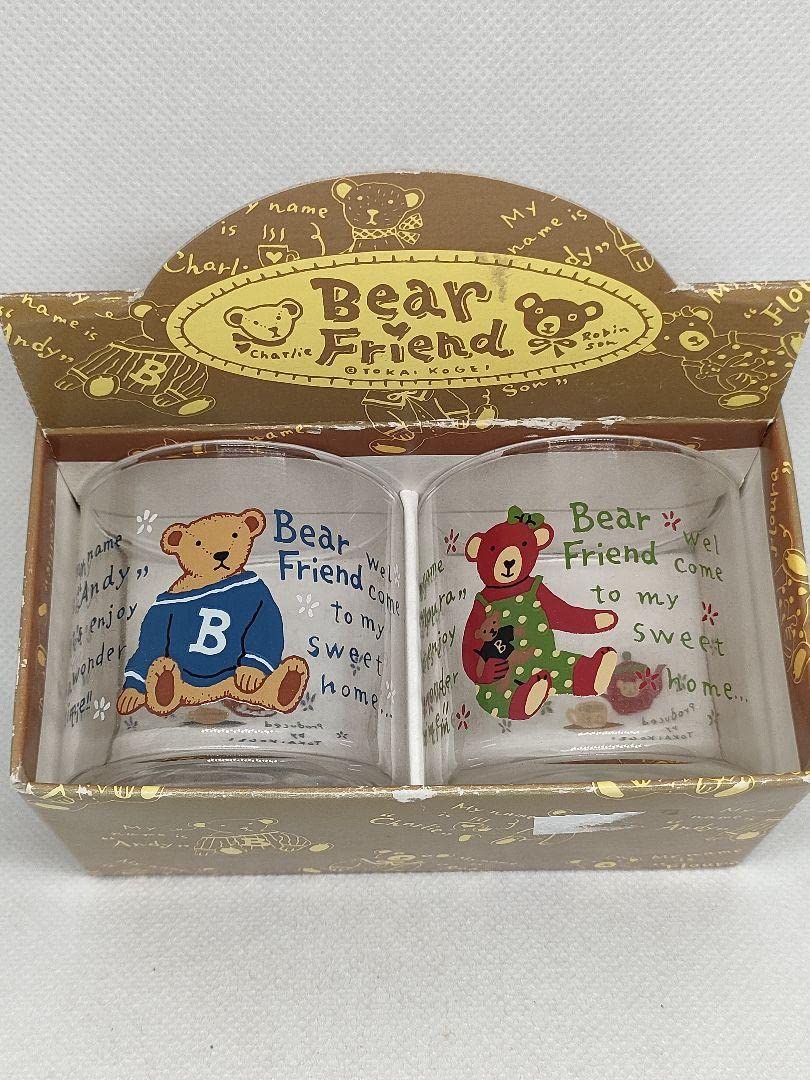 TOKAI Kogei Showa Retro! Bear Friend Pair Glasses Set