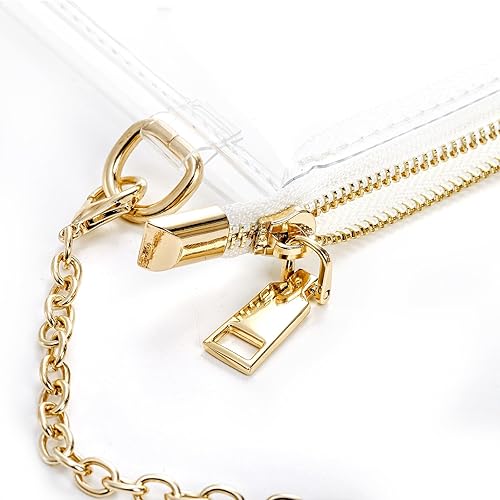 Miniatura 5 de Cididu Paquete de 2 bolsas transparentes para mujer, bolsa cruzada aprobada por estadios, bolsa de hombro transparente, lindo bolso de mano