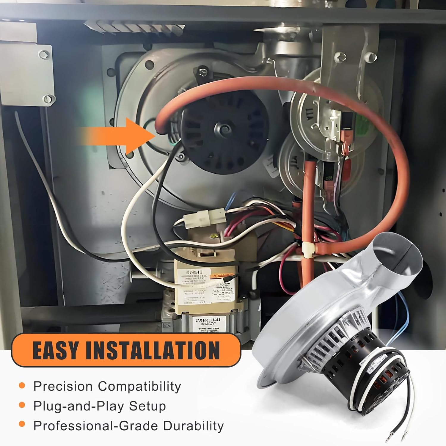 Criditpid A134 Furnace Draft Inducer Blower Motor for Fasco 1010975, 1010324, A172, Inter City 7021-9335, 7021-8735, 7021-9499, 7021-8736, Rotom FB-RFB383, 3.3" Shaded Pole Specific Purpose Blower