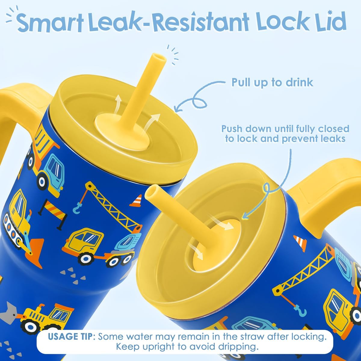 Sandjest Construction Tumbler 20oz Handle Silicone