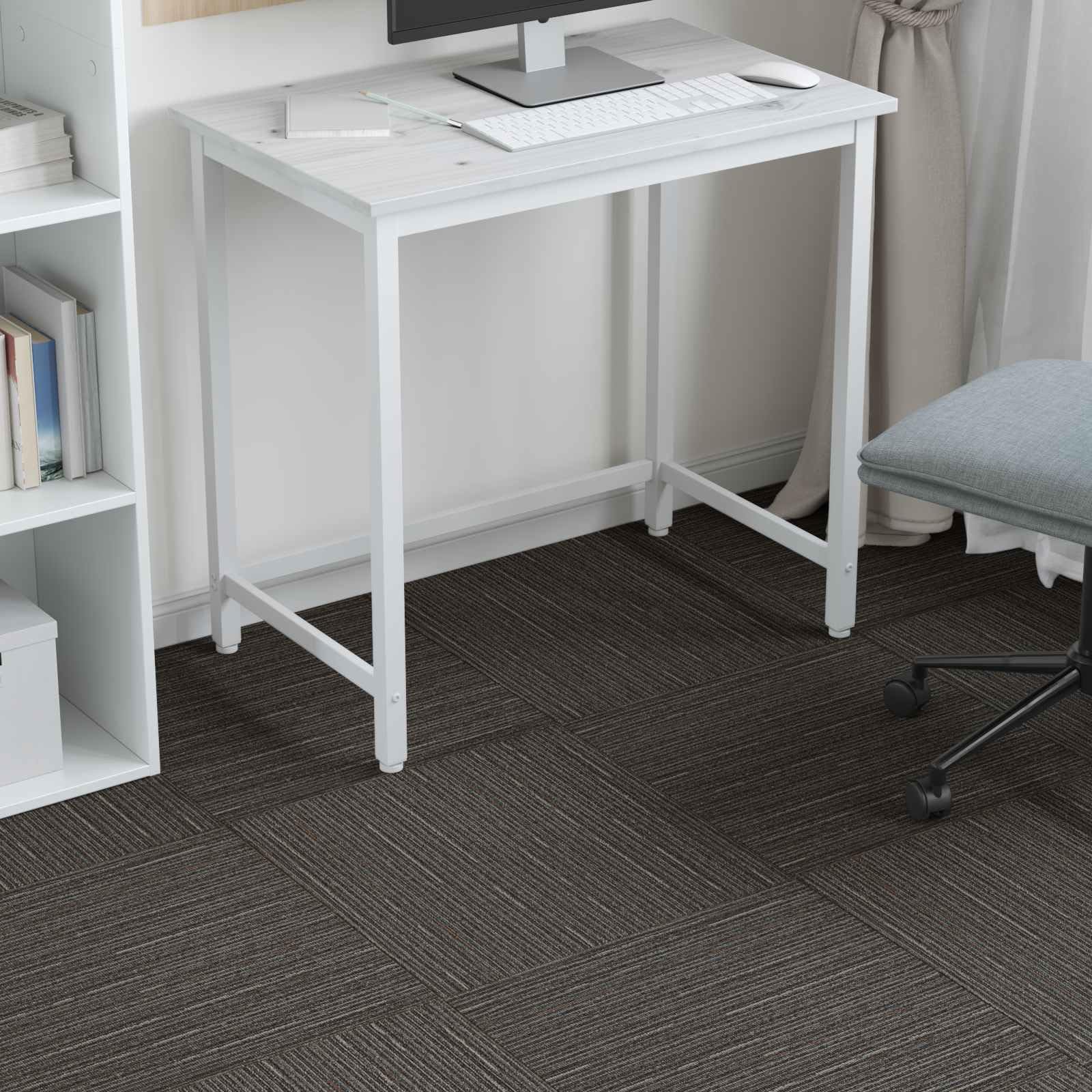Teppichfliese Gestreift DunkelBrown 50 x 50 cm 20 Stk.
