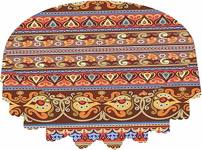 Bshuey Nappe Ronde à Motif Ethnique Africain De 152,4 Cm, Nappe Décorative Pour Cuisine, Salle à Manger, Pique-nique, Intérieur Et Extérieur