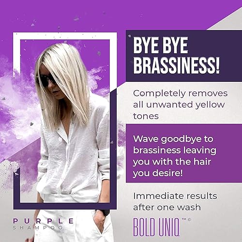 Miniatura 6 de Bold Uniq Purple Shampoo & Boldplex 3 Bond Repair - Paquete de tratamiento capilar revitaliza el cabello decolorado y dañado. Elimina los tonos