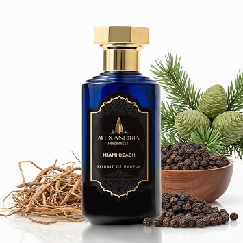 Alexandria Fragrances Miami Beach Perfume - Long Lasting Eau de Parfum for Men & Women - Everyday Mens Cologne with Citrus, Ginger, Vetiver & Cedar Notes - Inspired by Beach & Summer Vibes - 60ml