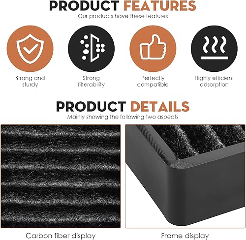 Miniatura 2 de Filtro de carbón de repuesto para microondas LG LMV1650ST LMV1650SW LMV2031BD, LMV2031SB LMV2053SB LMV2053ST MV2047AQL MV2045ATS LG repuesto para