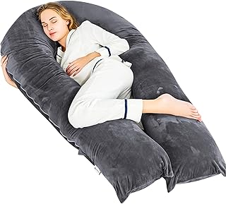 Avalo Schwangerschaftskissen XXL 280 cm - U-Form Seitenschläferkissen - Ergonomisches Body Pillow - Stillkissen & Körperkissen für Schwangere - Dunkelgrau