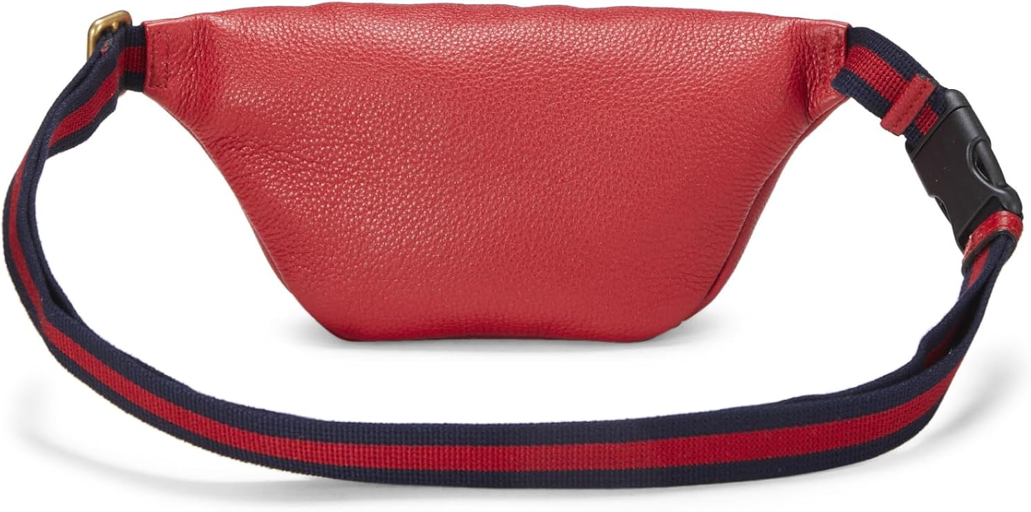 Pre-loved Red Leather Logo Belt Bag Small, Red