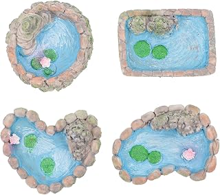 Abaodam Mini Pond Garden Decor 4pcs Resin Micro Landscape Decoration Xmas