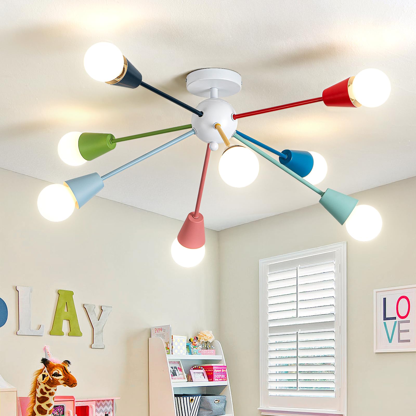 Photo 1 of Aleslsop 8-Light Colorful Sputnik Chandelier