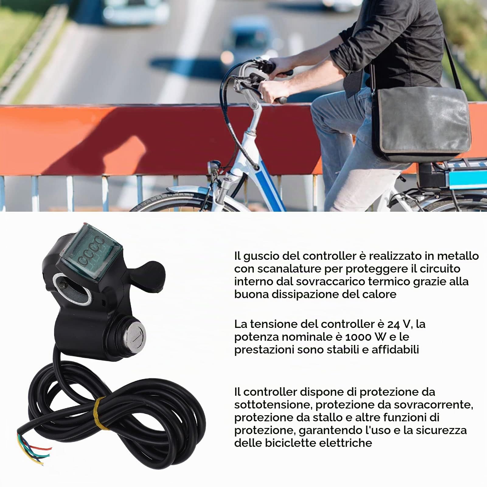 Set di Regolatori di velocità del Motore Elettrico 24V 1000W, Regolatore della Spazzola del Motore Set di Acceleratore a Pollice Set di Accessori per Scooter per Biciclette Elettriche