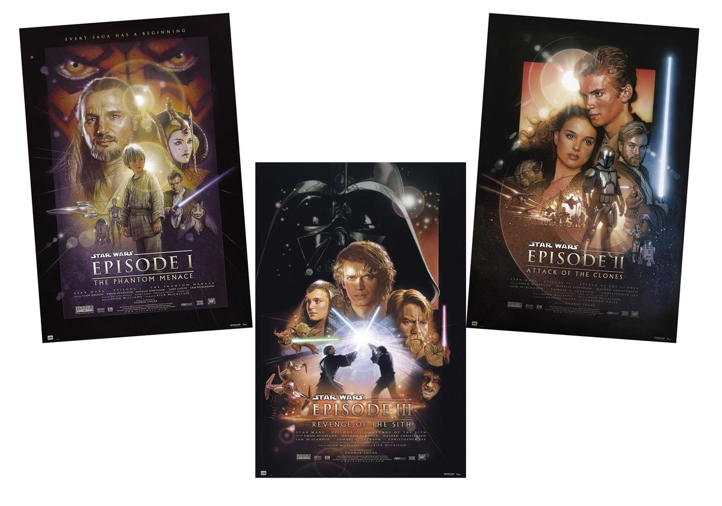 Star Wars Posterset Filmplakat Episode I - III (61cm x 91,5cm) + a surprise poster!