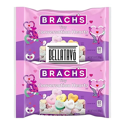 Paquete de dulces de corazones de conversación Incluye dos bolsas de 14 onzas de corazones pequeños de conversación de Brachs más un imán de nevera