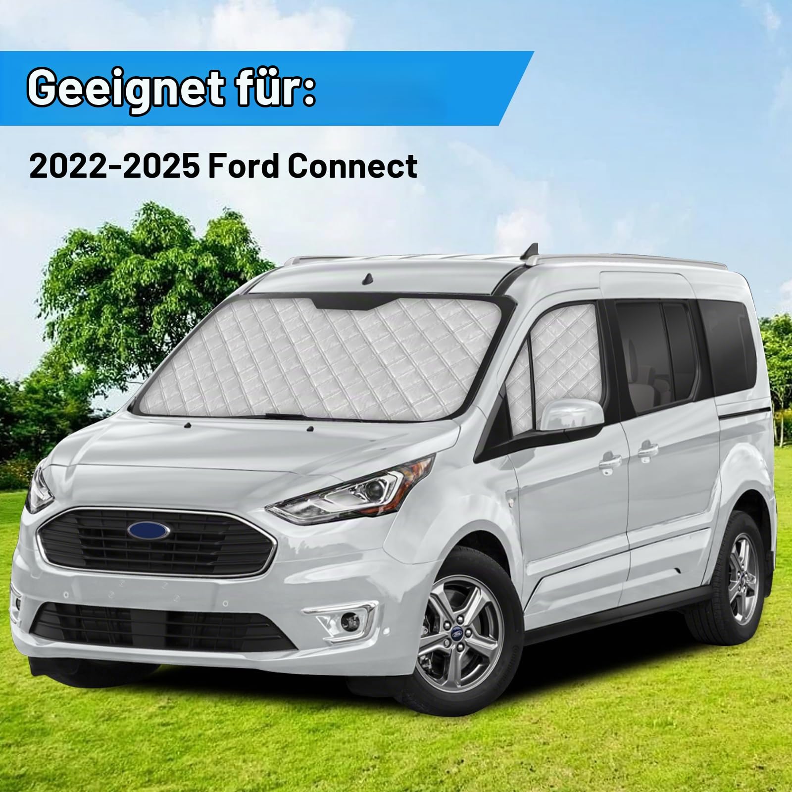 Sonnenschutz Ersatz für Ford Connect 2022-2026, 3-teiliges Set Thermomatte
