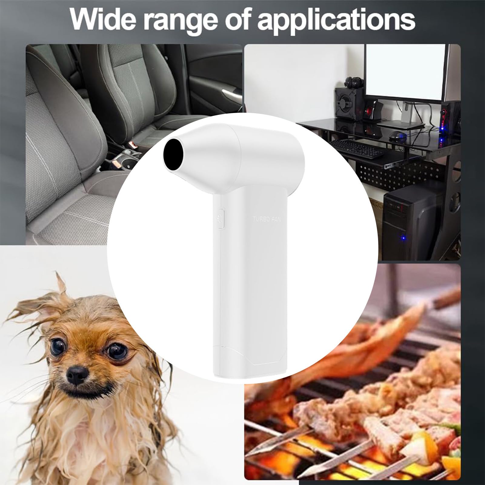 Pulitore Ad Aria Portatile Soffiatore Ricaricabile Manuale | Pulitore Elettrico ad Aria per Auto Golf Pulizia PC Computer Casa e