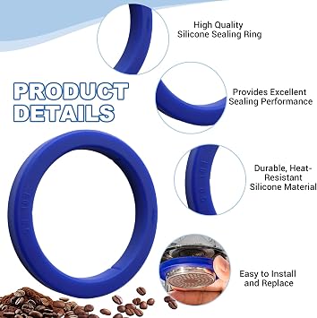 2 Pcs Heat Resistant Silicone Gasket for Coffee Machines,Espresso Machine Brewing Group Head Seal Replacement Silicone Rubber Gasket Compatible with Gaggia E61 Coffee Maker