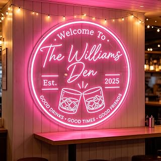 Individuelles Neon-Bar-Schild – Dimmbare LED-Wandleuchte für stilvolles Schlafzimmer-Ambiente, personalisierte Deko für die Hausbar & Partygeschenke