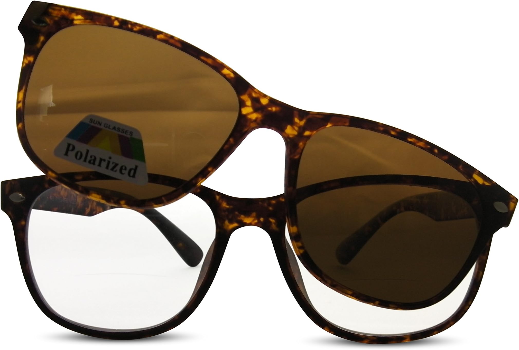 Indiana Clear Bifocal Reading Glasses with Magnetic Polarised Sunglasses Overlay UV400 Protected Lenses