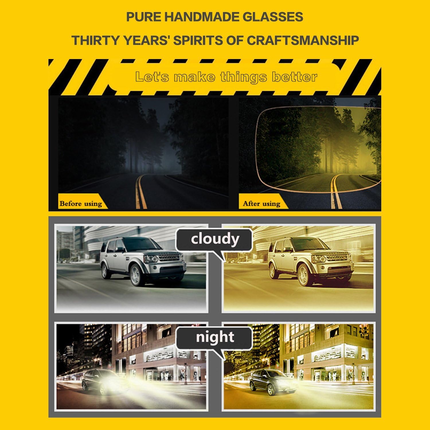 Night Driving Glasses Men, Night Vision Glass for Driving Women Anti-glare Polarized Yellow Tinted - Image 6