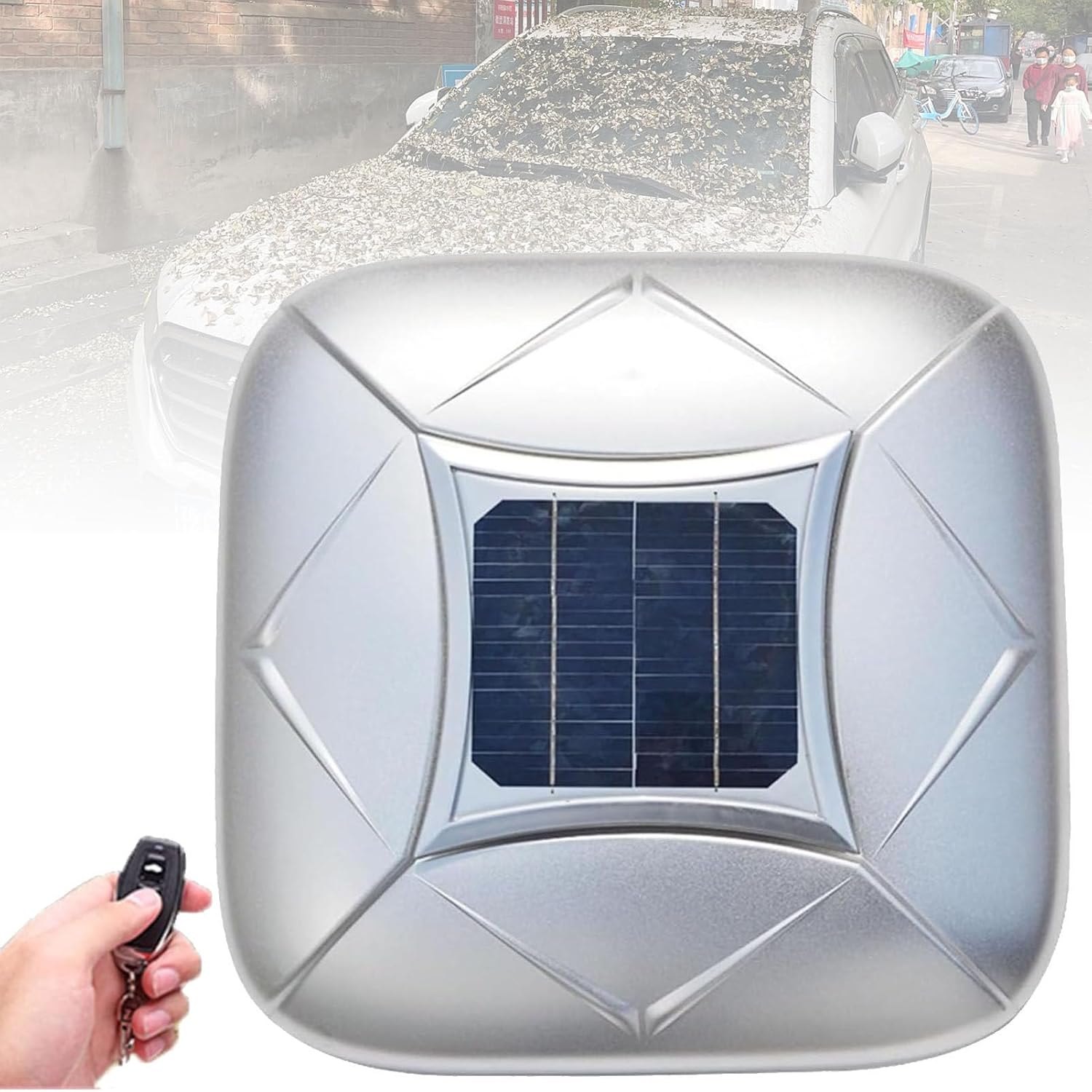 Automatic Car Cover Solar, Intelligent Remote Control Car Cover with Solar Charging Charging Pad, Sun Protection and Rain, One-Key Retractable, Lightweight and Convenient White-YL