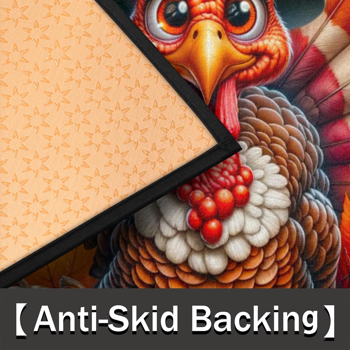 Half Round Door Mat Thanksgiving Pumpkin Fall Half Moon Rug Washable Half Circle Area Rugs Indoor Entrance Non Slip Semi Circle Bathroom Rugs Floor Carpet for Kithen Bedroom Fireplace Decor