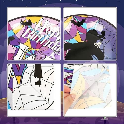 Miniatura 6 de MEZOOM Juego de vajilla con temática de Adams de 72 piezas de 7 y 9 pulgadas, platos de papel de los miércoles Adams, juego de vajilla desechable