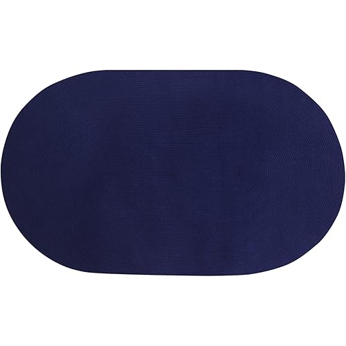 Better Trends Braided Rug, Alpine Braid Collection - Durable, Stain Resistant, Reversible Indoor Utility Rug, 100% Polypropylene Rug, Vibrant Color Rug, 20" x 30" Oval Rug, Navy Solid Rug