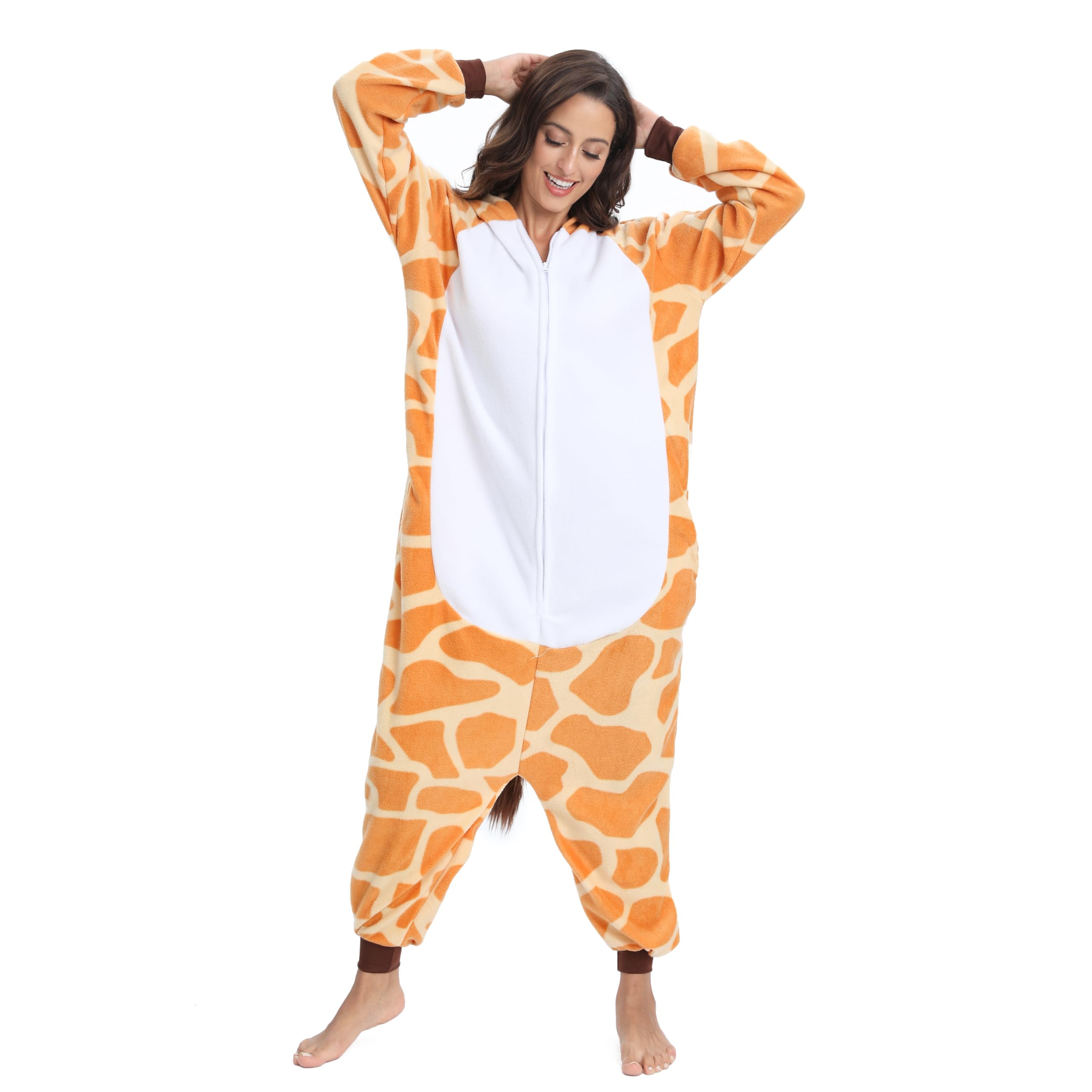 NAITOKE Disfraz de animal para adultos, disfraz de Halloween, pijama de una pieza para mujeres, hombres y adolescentes