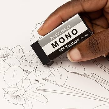 Amazon.com : Tombow 57330 MONO Black Eraser, Medium, 3-Pack