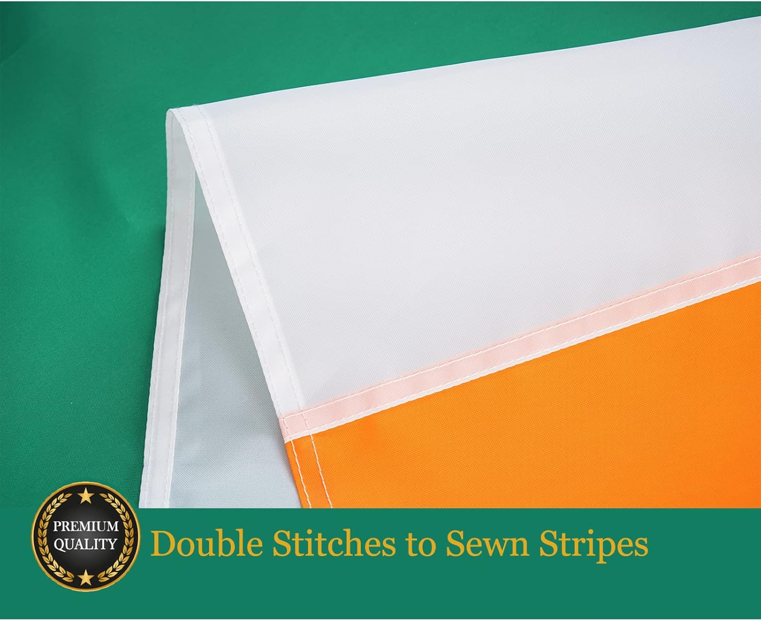 Homissor Irish Flag 4x6 Ft Ireland Flags Sewn Stripes Heavy Duty Outdoor 4x6 Feet Vibrant Color with 2 Brass Grommets