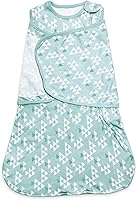 AugTwig Sleepsack Swaddle 6-12 Months Large - Adjustable 3-Way Wearable Transition Blanket, 100% Cotton Green for Safe Baby Sleep