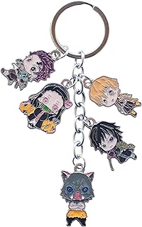 Anime characters Kamado Tanjirou keyring Kamado Nezuko keyring Agatsuma Zenitsu keyring Hashibira Inosuke keyring C
