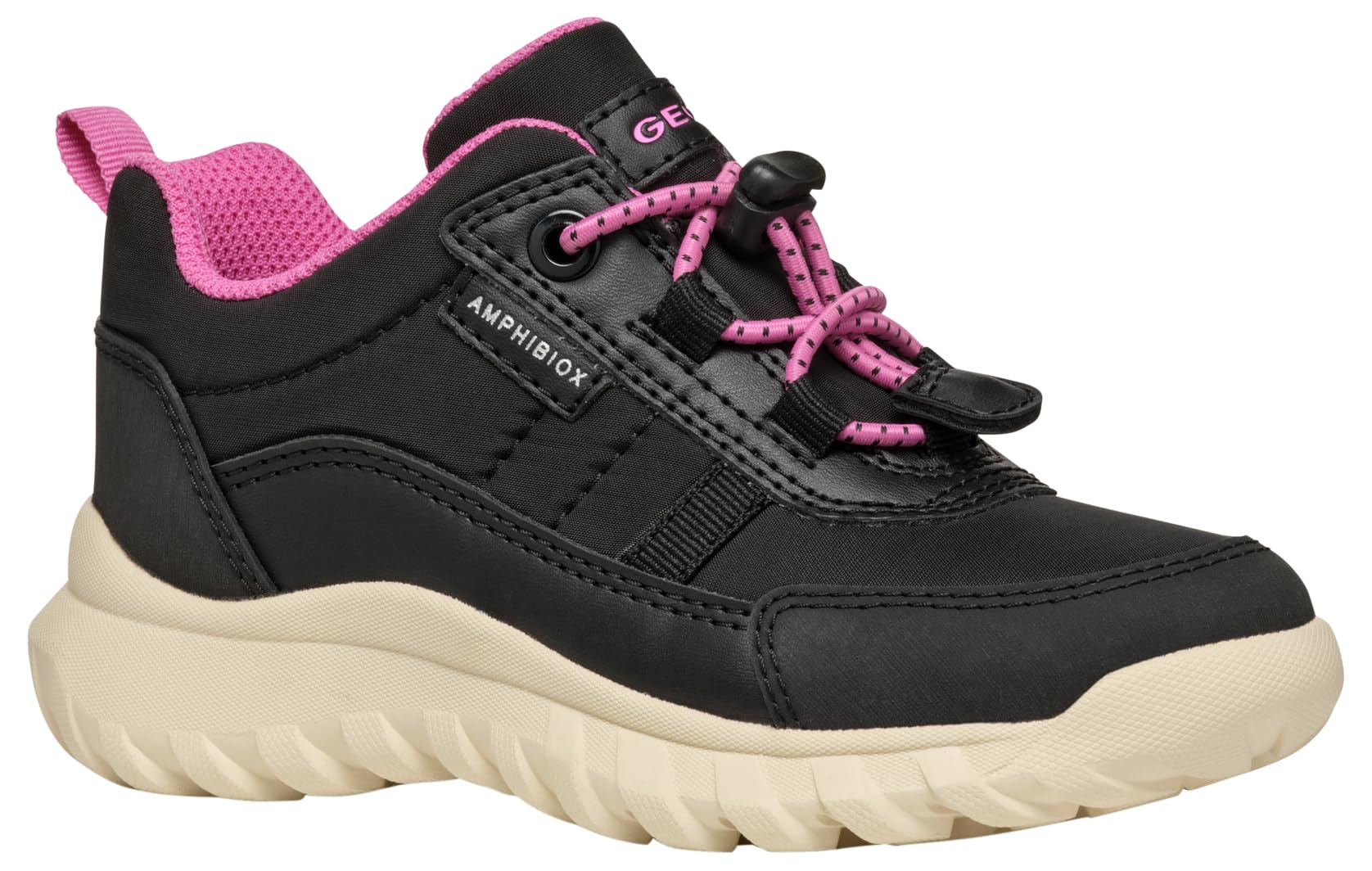 Geox J SIMBYOS Girl B ABX Sneaker, 4.5 UK Black