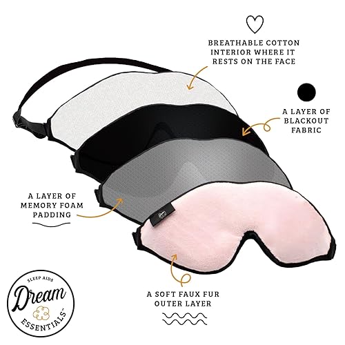 Miniatura 4 de Wild Essentials Escape - Kit de máscara de sueño 3D de lujo con cavidades para ojos moldeadas, puente nasal para bloque de luz, cojín de espuma