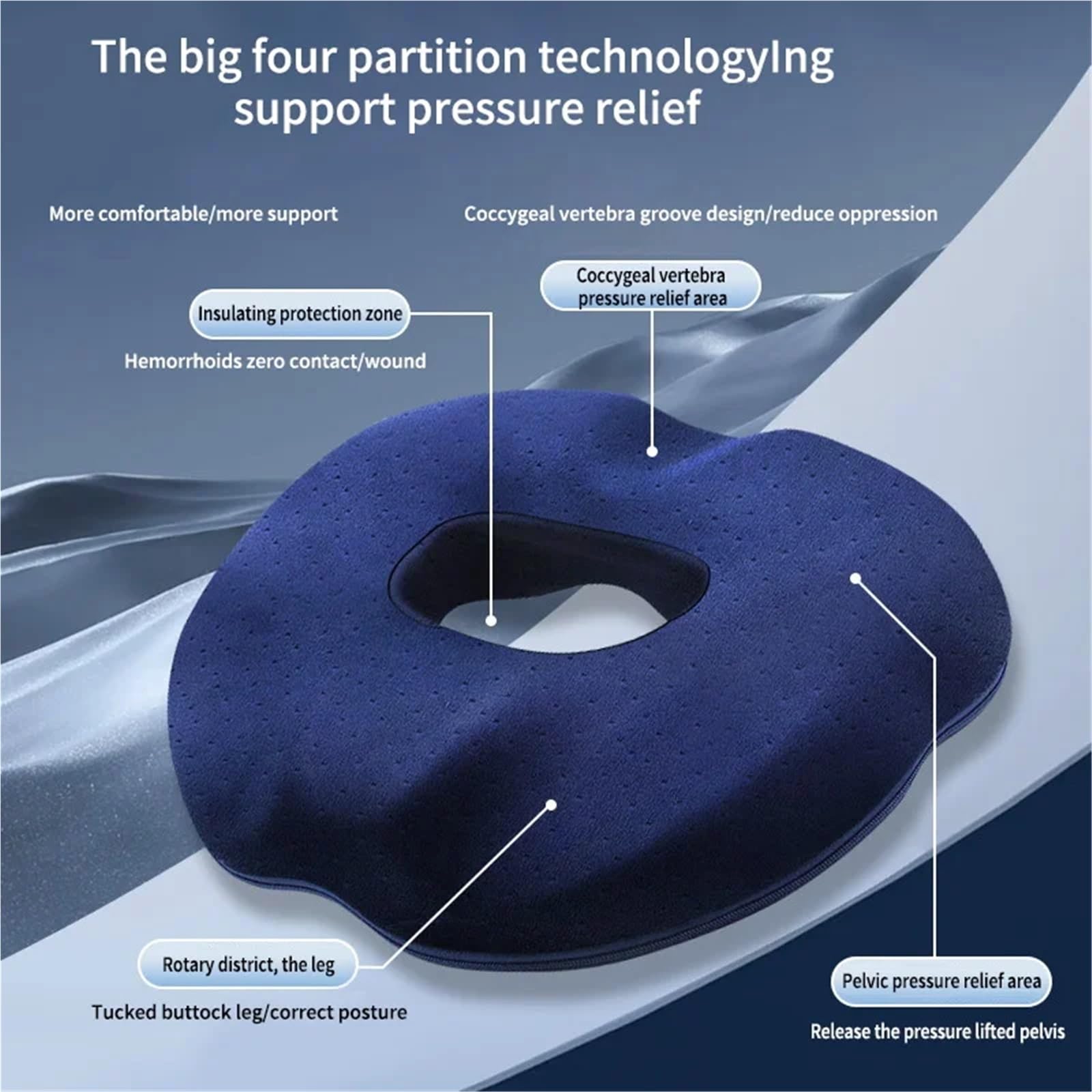 Memory Foam Sitzkissen Donut-Kissen-Sitzkissen, Steißbein-Steißbein-Sitzstuhl for Memory-Schaum-Stuhlkissen Für Bürostuhl