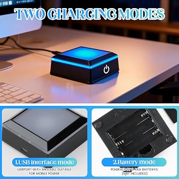 LED Light Base Multicolor Show Stand for Crystal 6 Colour Square Light Display Pedestals Stand for Glass Crystal Art with Sensitive Touch Switch(Black)