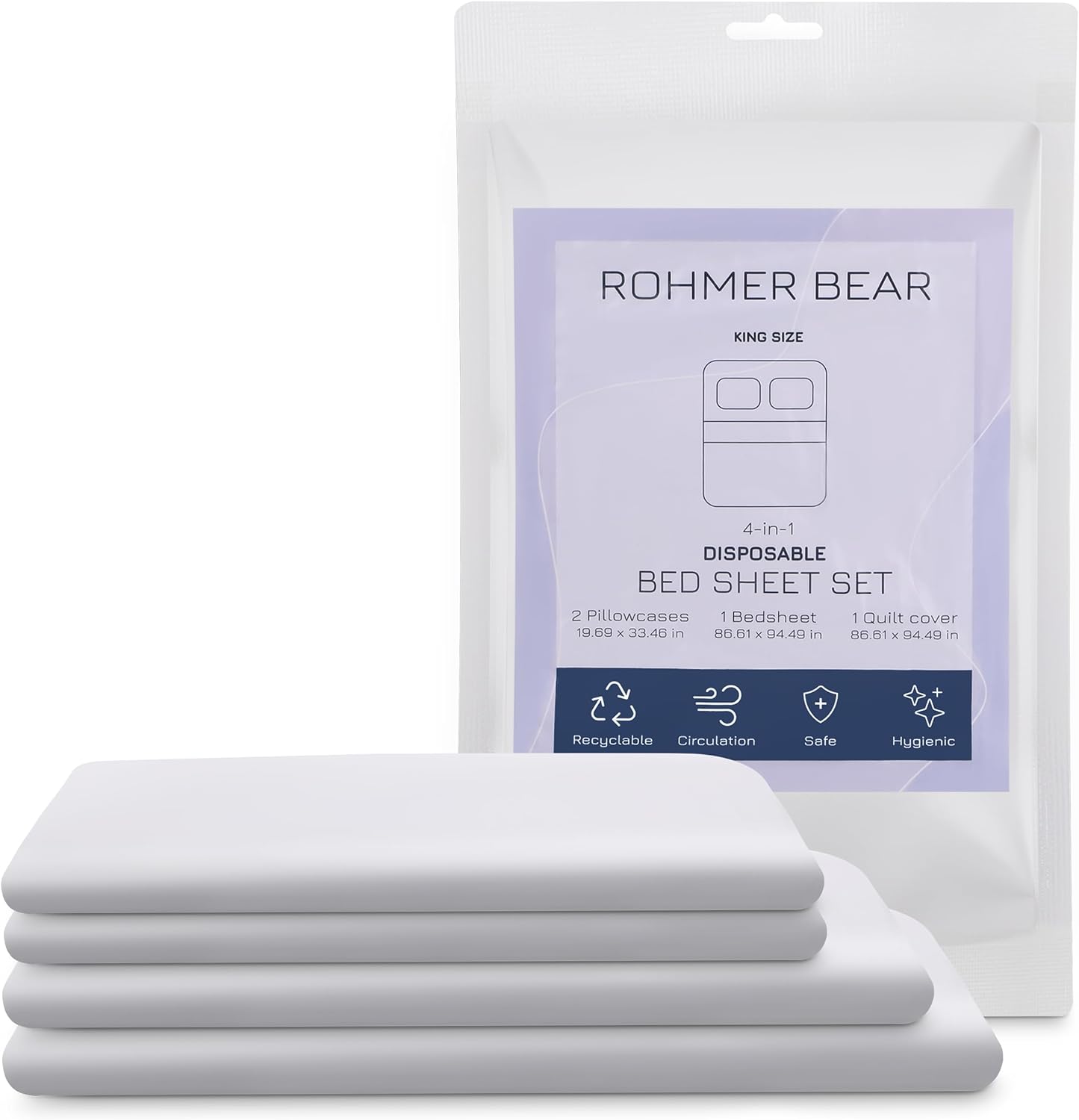 Disposable Bed Sheets, Lightweight, Breathable, and Portable. Ready to use Disposable Bed Sheets for Travel and Hotels. Pillow Cover, Quilt Cover, and Bedsheet Cover