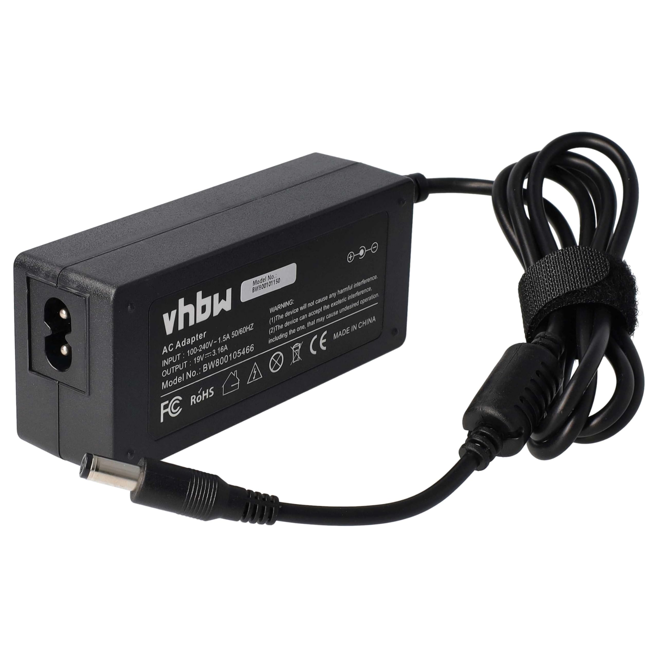 Vhbw Alimentatore 19V 3.16A 60W Per Notebook Acer Aspire 3603NWXM, 3603WXCi E Altri – Cavo 275cm Con Spina 5.5x2.5mm