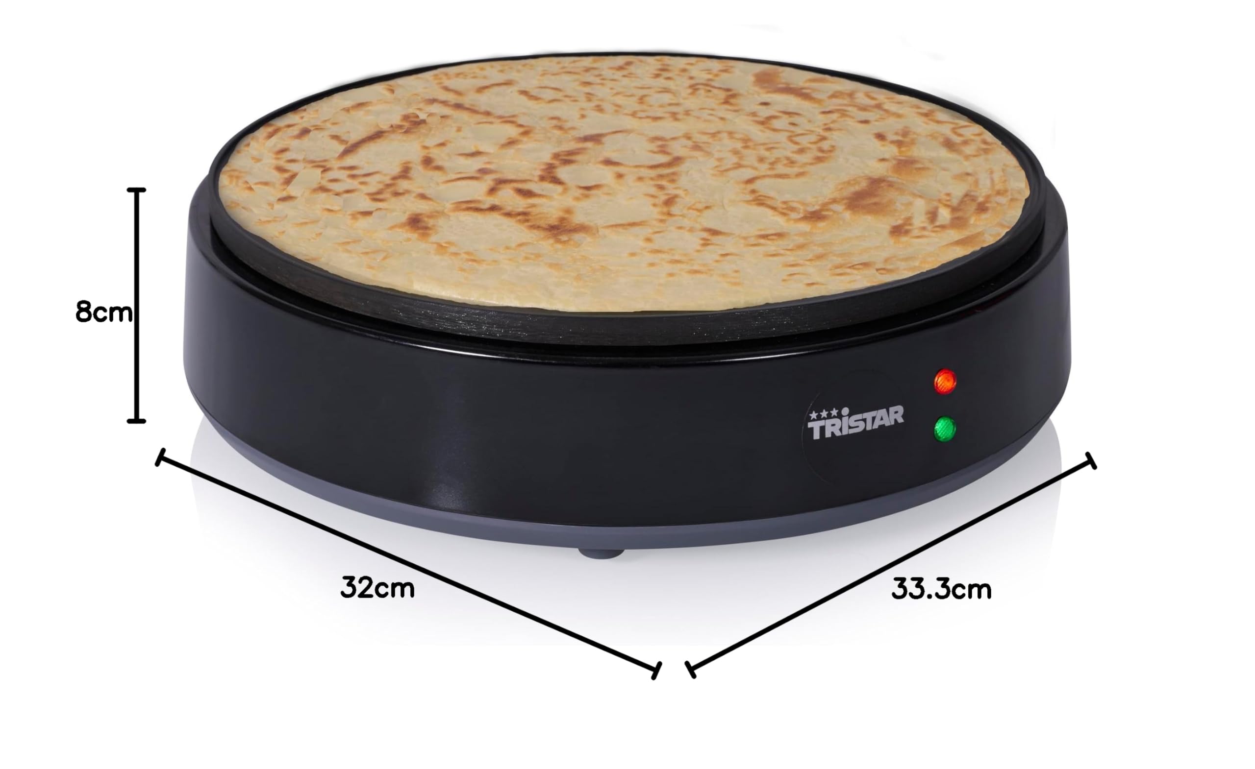 Tristar Crepiera 30 cm 1200 W 10 Livelli di Calore Antiaderente Senza BPA