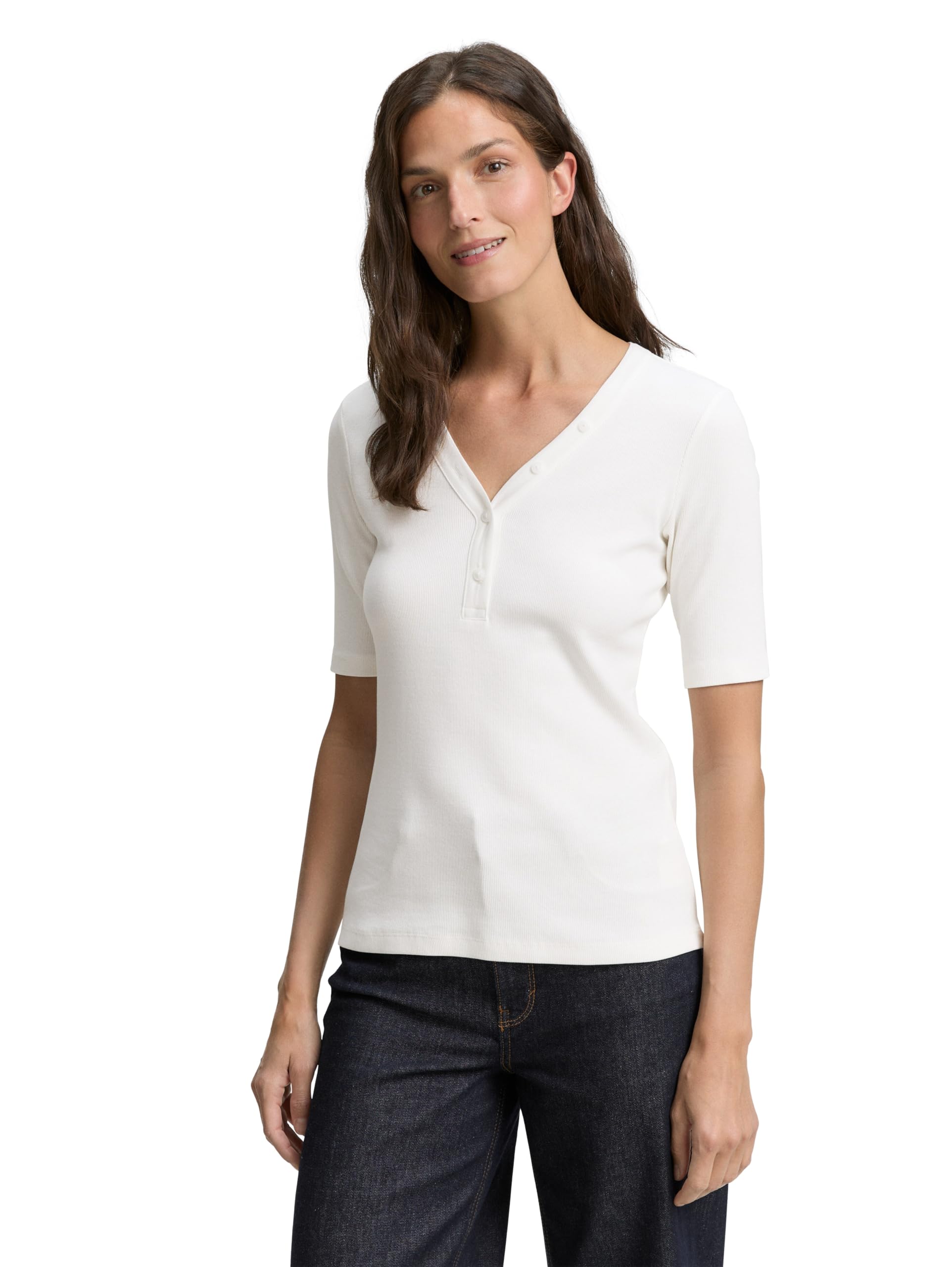 TOM TAILOR Women's T-Shirt, 10315 Whisper White, XS