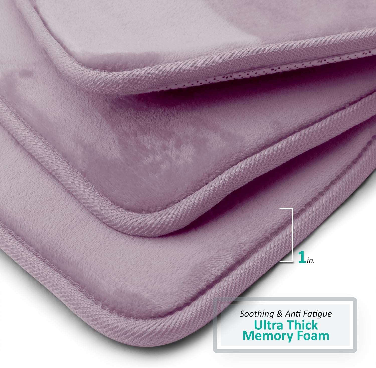 Clara Clark Bathroom Rug 32" x 20"- Bathroom Rugs, Memory Foam Bath Mat, Plush, Cozy, Ultra Soft, Non Slip, Machine Washable, Quick Dry - Dusty Purple