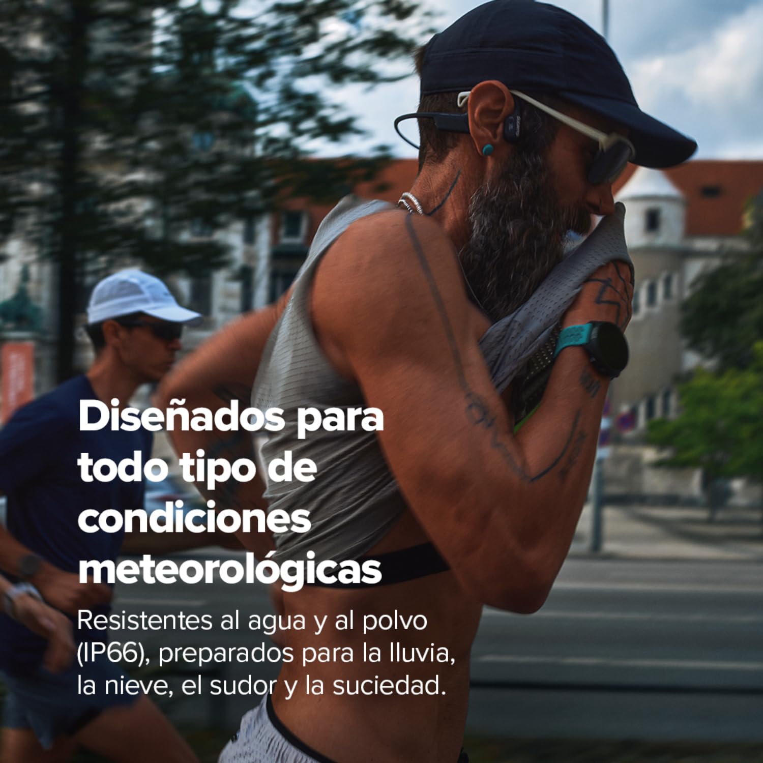 Suunto Wing 2 Open-Ear Auriculares Abiertos Bluetooth Conducción Ósea, IP66 (Antisudor), Luces Seguridad, Retroalimentación por Voz, 12H Autonomía + 24H Powerbank