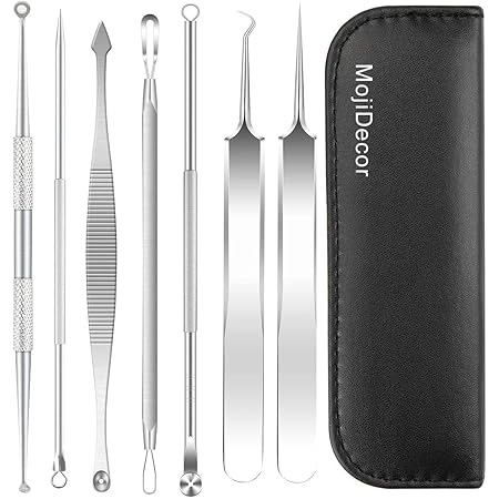 Amazon 毛穴ケア専用キット 黒ずみ取り 7本セット 角栓 ニキビ取り コメドプッシャー いちご鼻すっきり 毛抜きスティック ピンセット 高精度 外科用抗菌 ステンレス製 プロ仕様 Mojidecor 毛抜き 通販